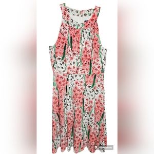 Tommy Hilfiger Dress Womens 12 Sleeveless Floral Multicolor A Line Knee Length
